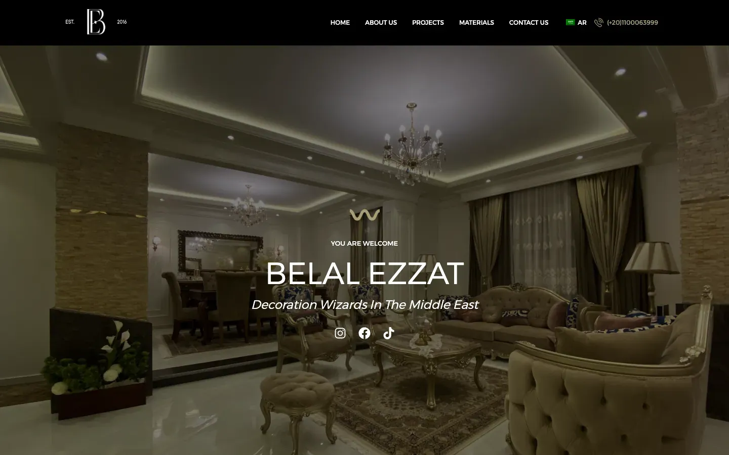تصميم موقع Belal Ezzat للتصميم الداخلي والتشطيبات